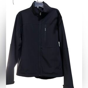T Tech by Tumi men’s jacket mid weight soft shell black full zip jacket L